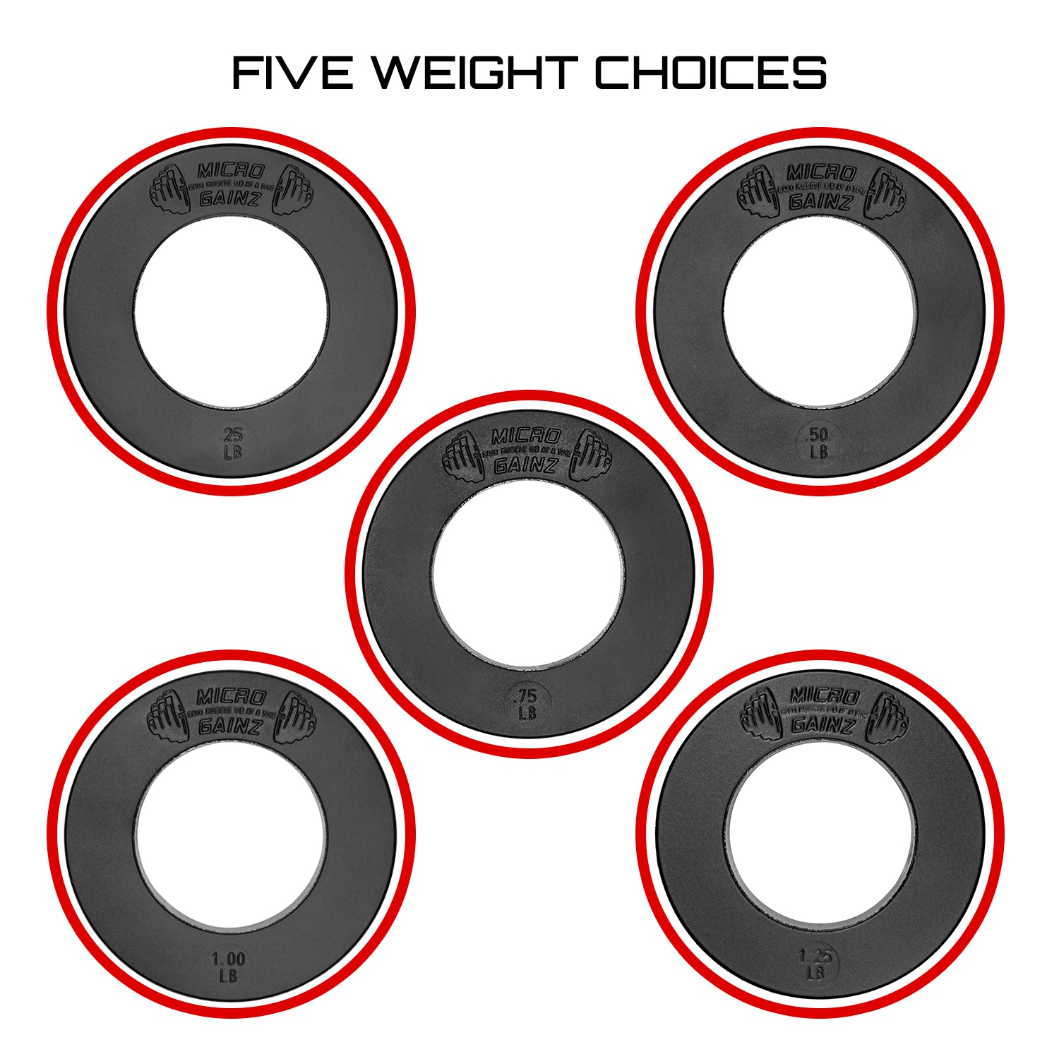 Micro Gainz Olympic Size Fractional Weight Plates, Set Of 10 Plates (0. ...