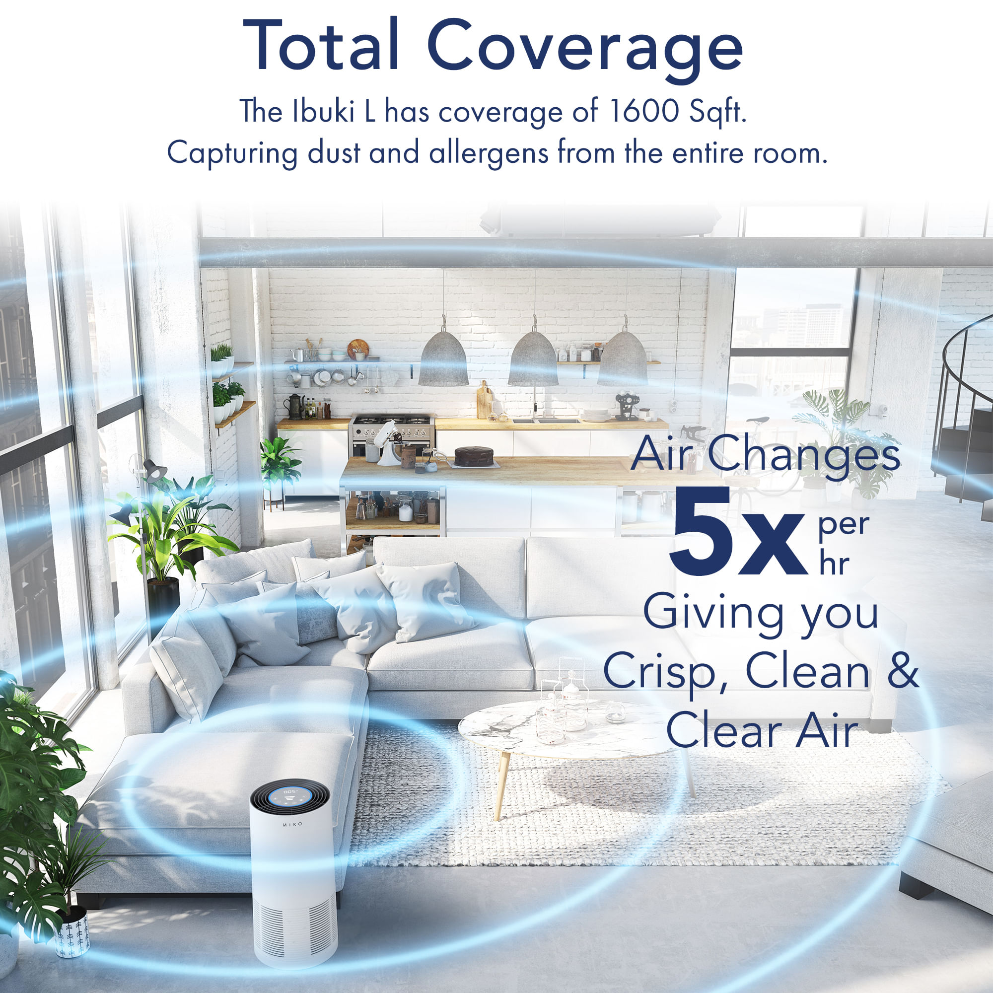 Miko quiet air purifier with true hepa filter sales